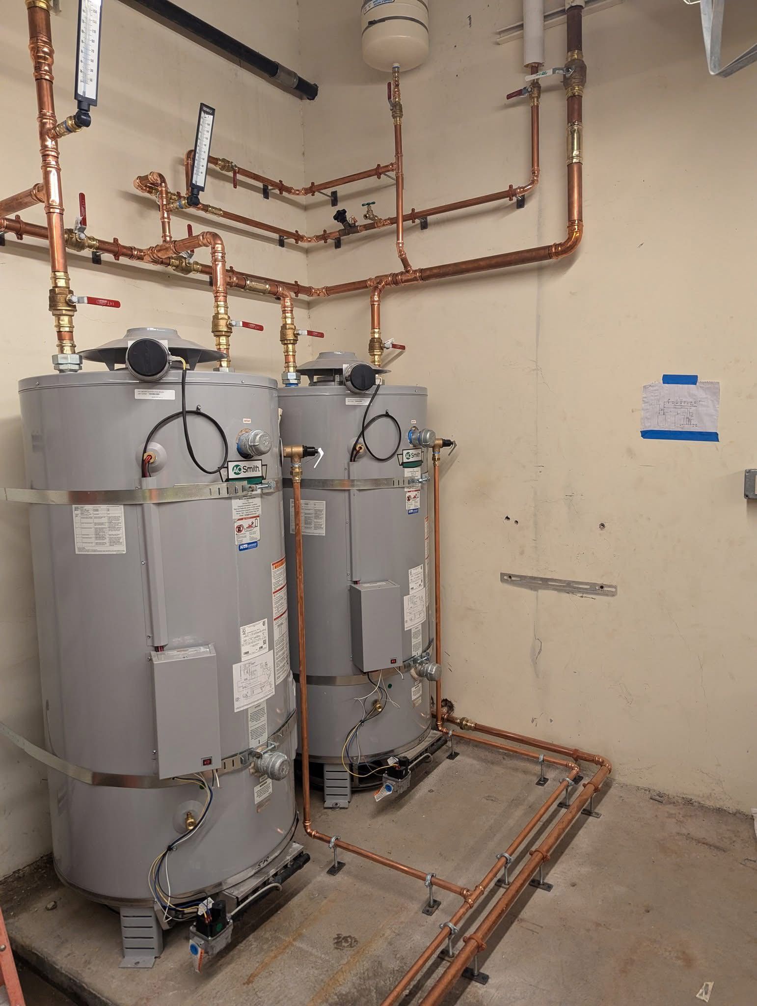 Commercial hot water tank replacement by TYS Plumbing and Heating in Fraser Valley BC